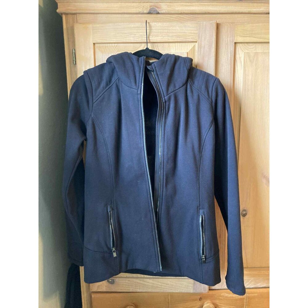 Athleta | Softshell Faux Fur Lined Full Zip Hooded Athletic Jacket | Small
